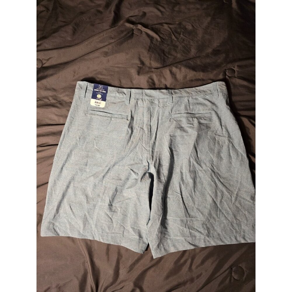 NWT New George Mens Teal Blue Flat Front Chino Shorts Big & Tall Size 44 Waist